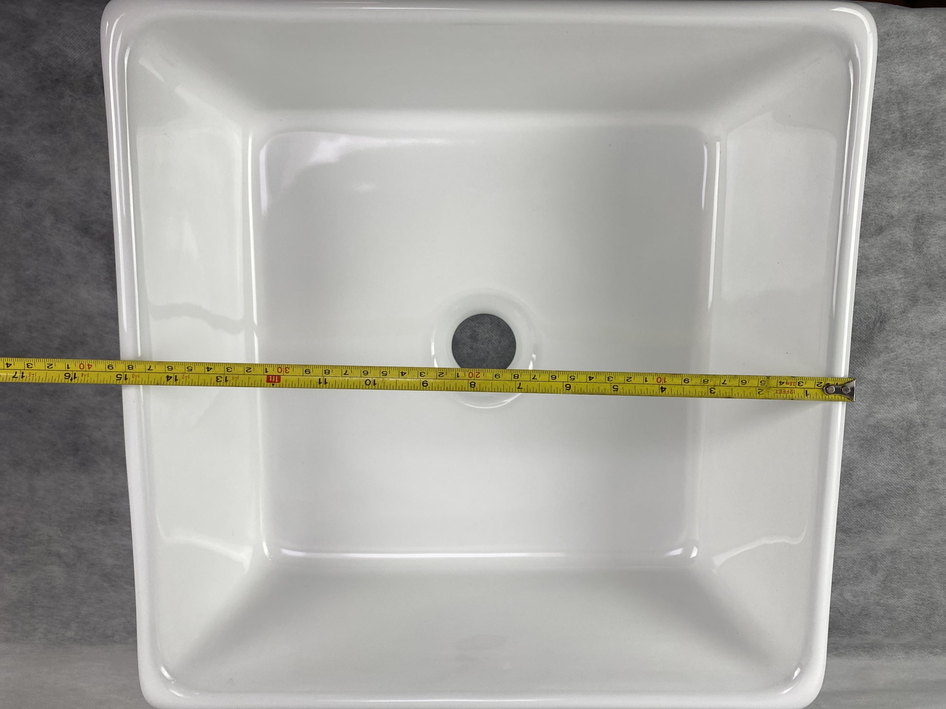 15-in. x 15-in. Square Bathroom Vessel Sink White Enamel Glaze