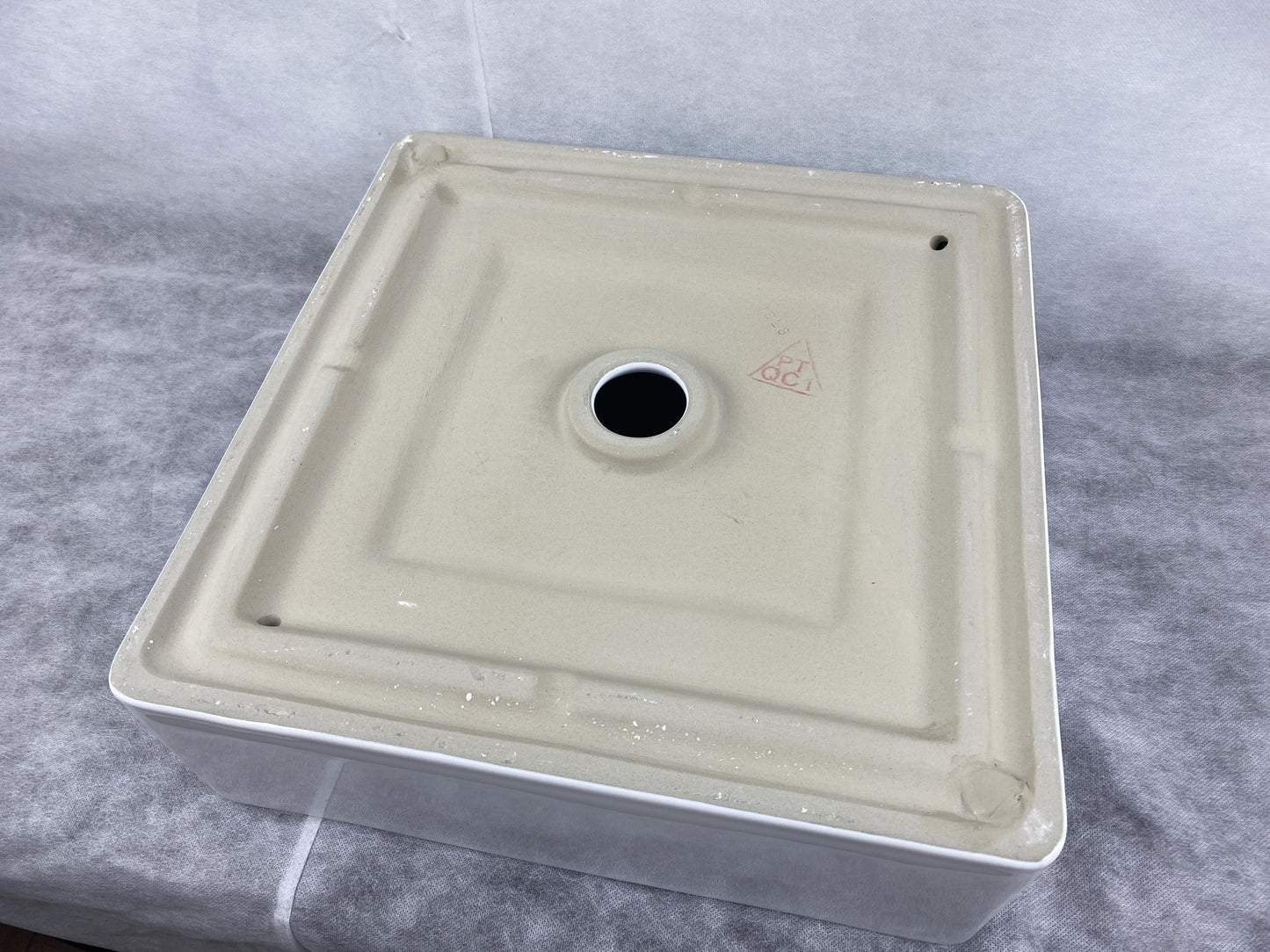 15-in. x 15-in. Square Bathroom Vessel Sink White Enamel Glaze