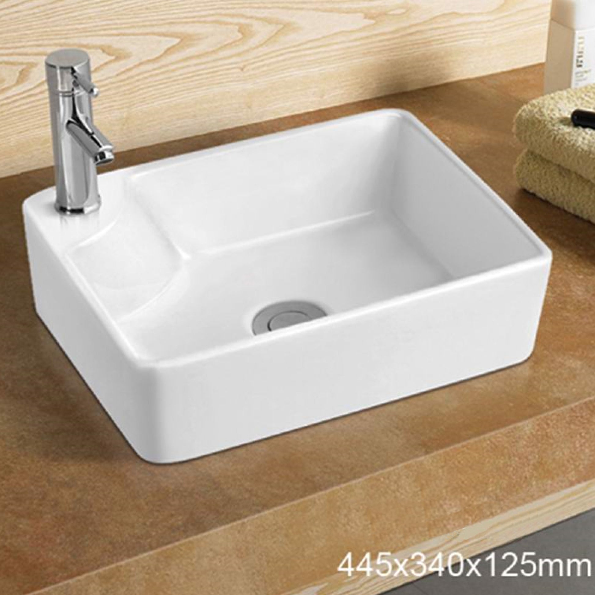 17.5-in. x 13.4-in. Rectangle Bathroom Vessel Sink White Enamel Glaze