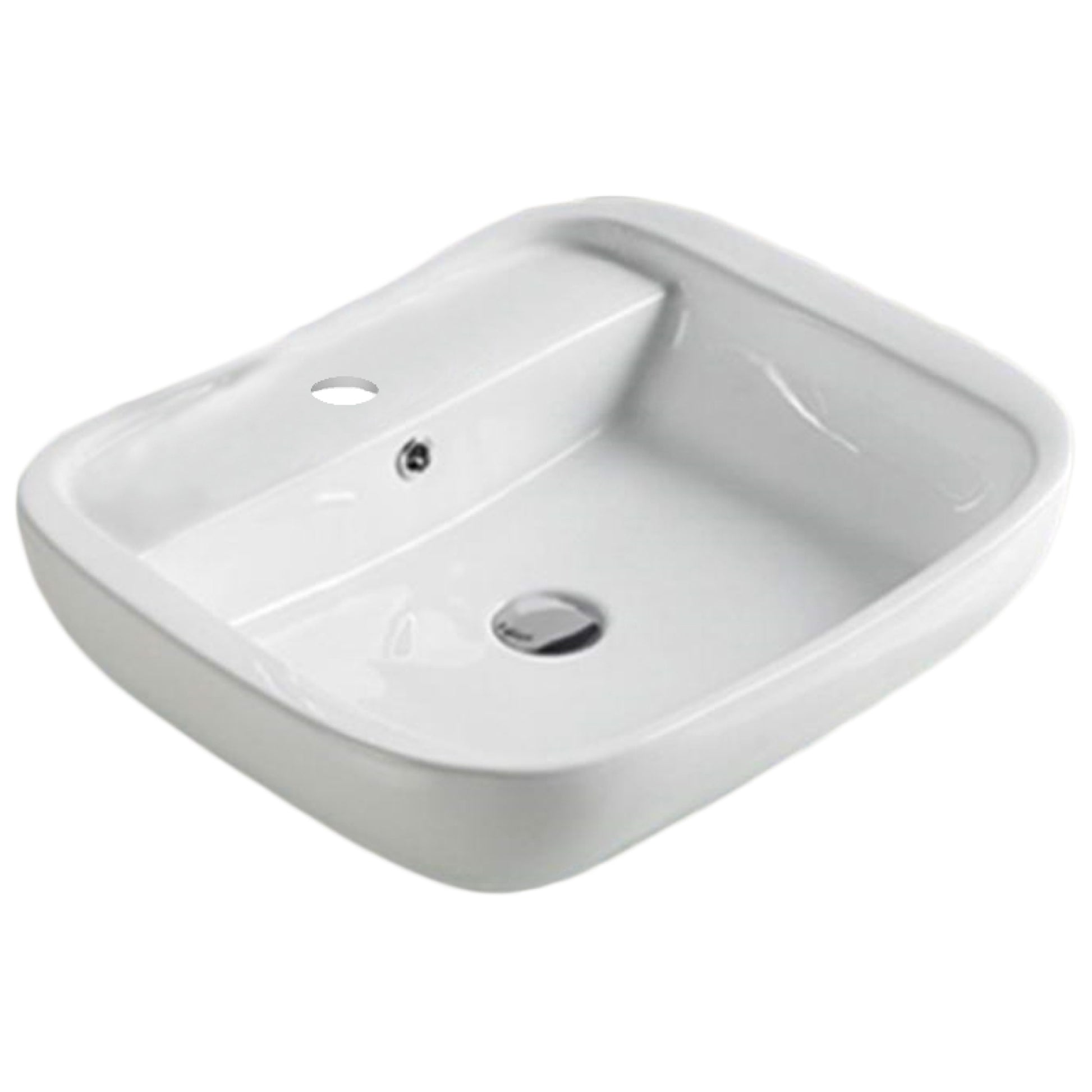 23-in. x 18.9-in. Rectangle Bathroom Vessel Sink White Enamel Glaze