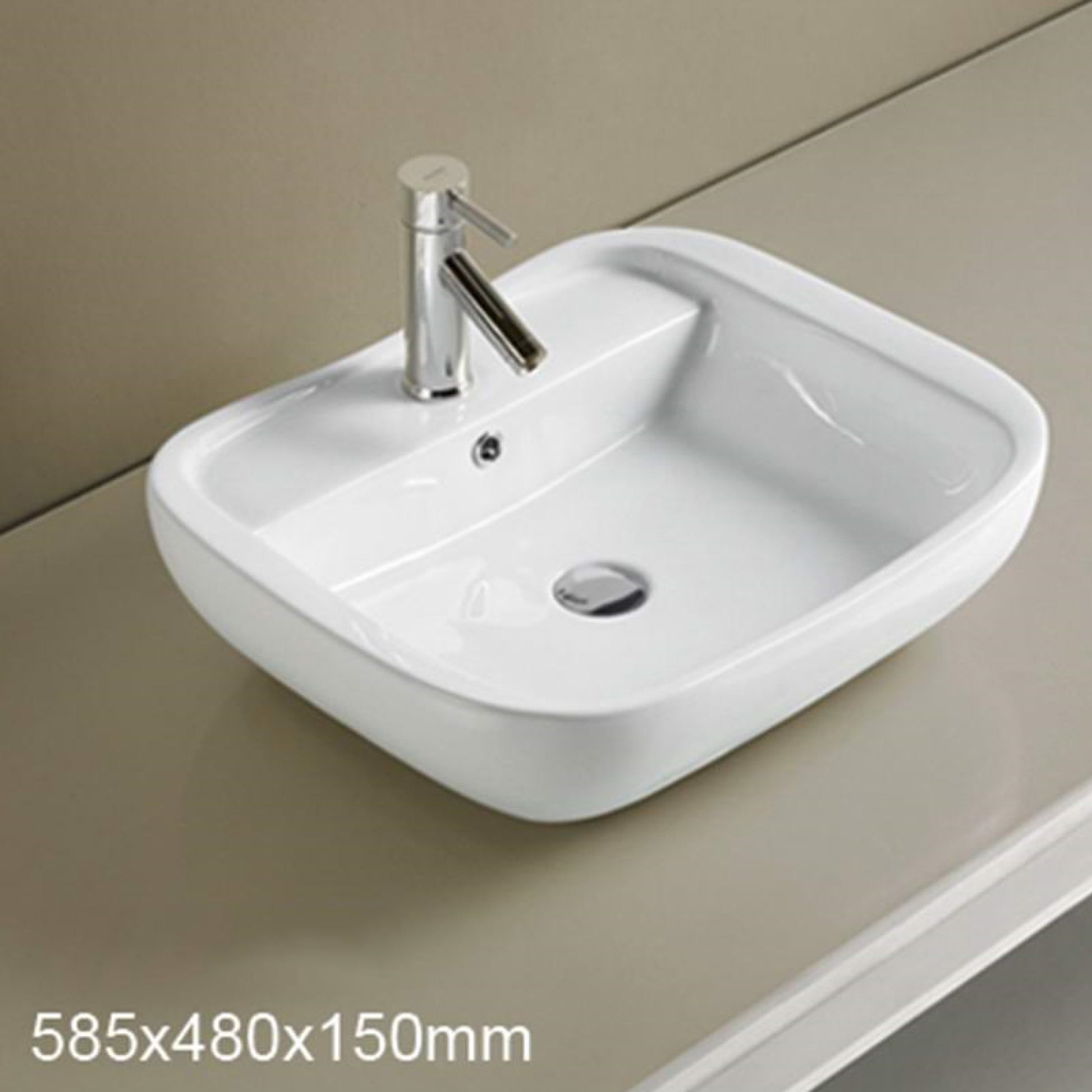 23-in. x 18.9-in. Rectangle Bathroom Vessel Sink White Enamel Glaze