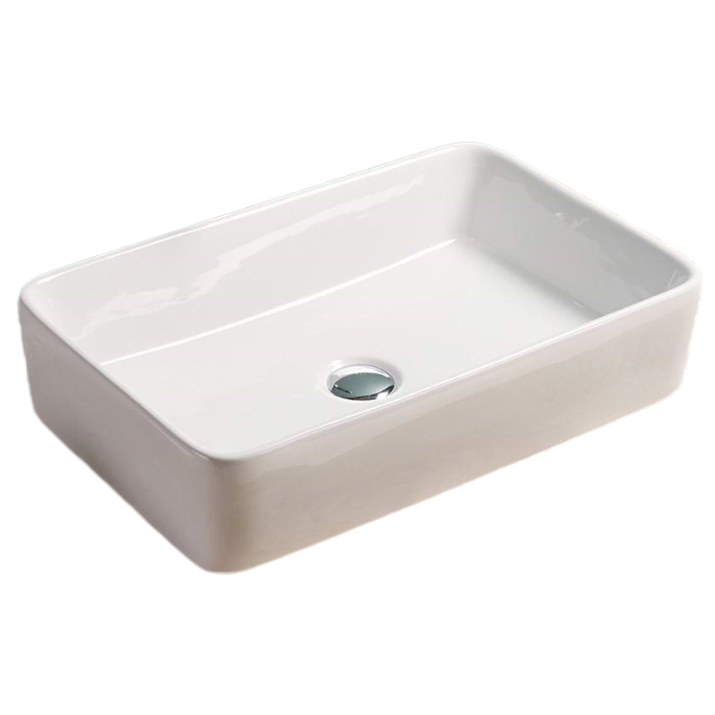 23-in. x 14.6-in. Rectangle Bathroom Vessel Sink White Enamel Glaze