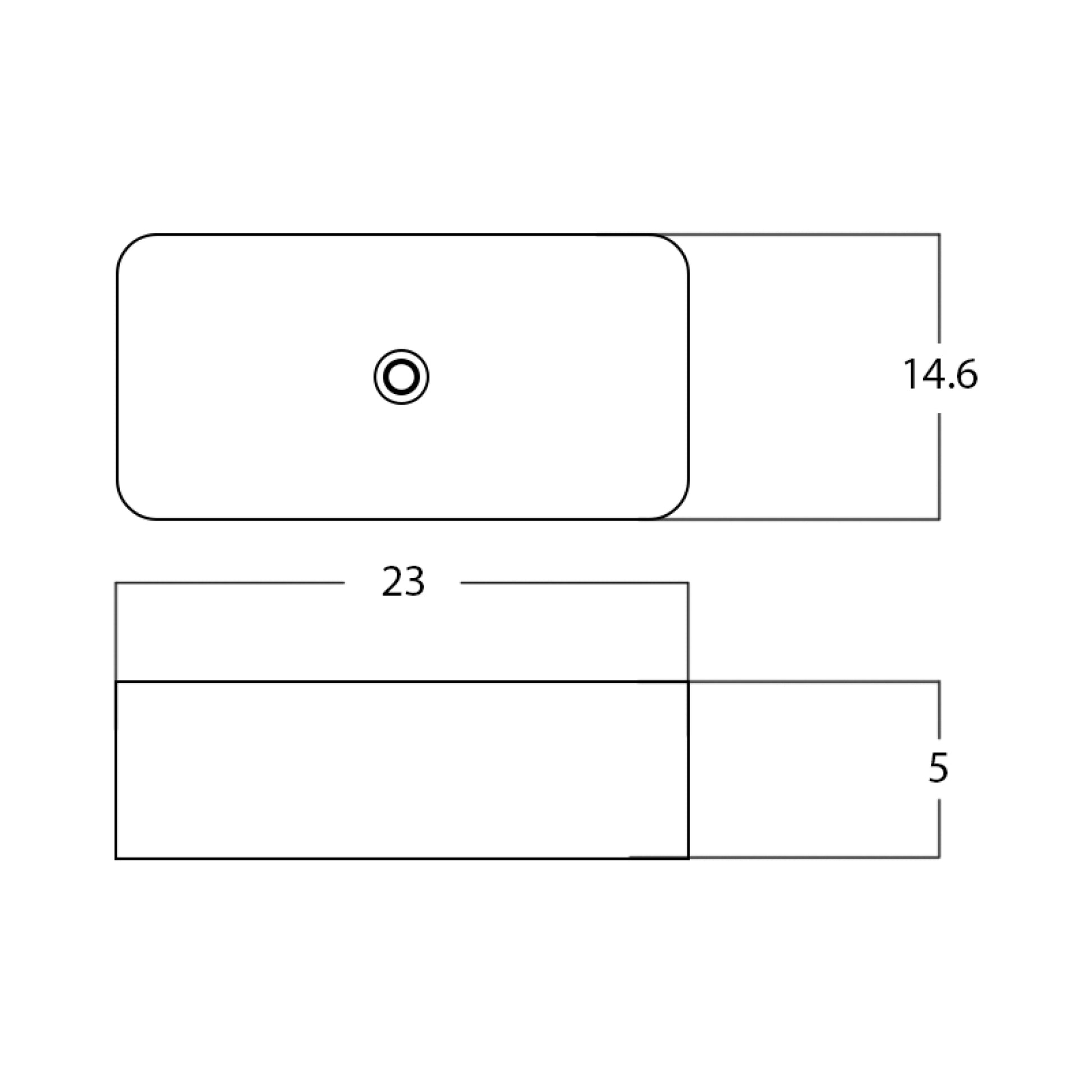 23-in. x 14.6-in. Rectangle Bathroom Vessel Sink White Enamel Glaze
