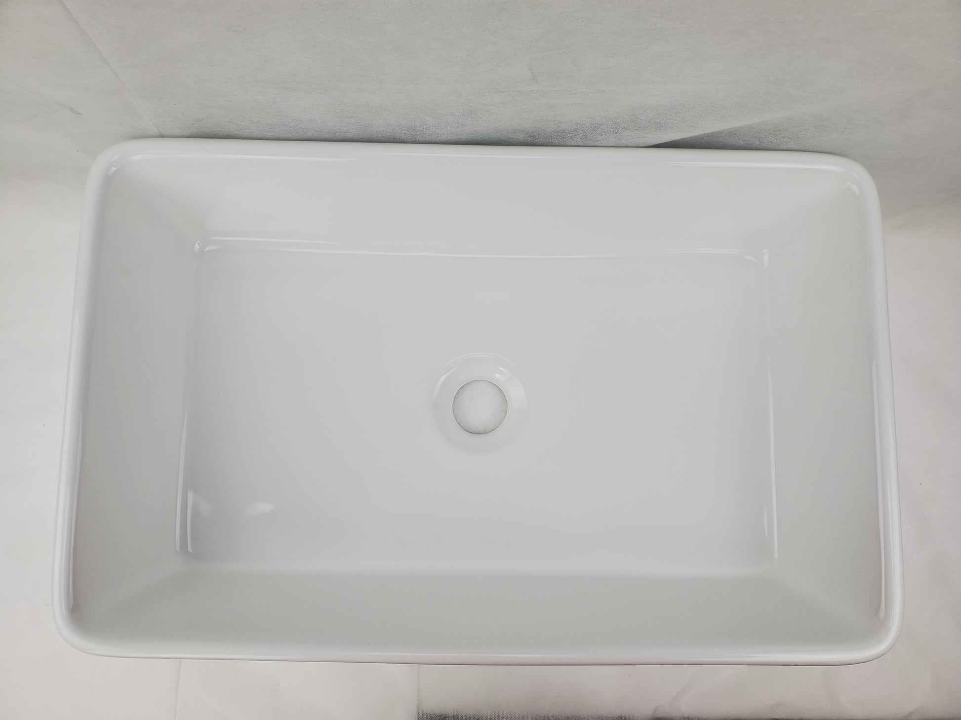 23-in. x 14.6-in. Rectangle Bathroom Vessel Sink White Enamel Glaze