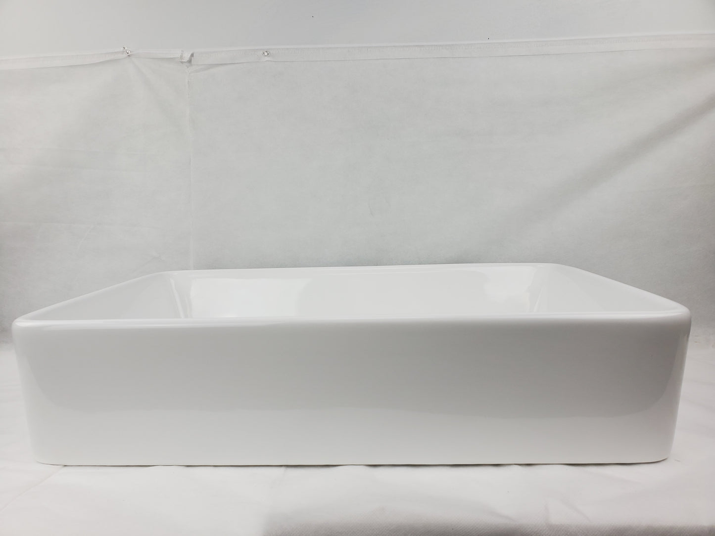 23-in. x 14.6-in. Rectangle Bathroom Vessel Sink White Enamel Glaze
