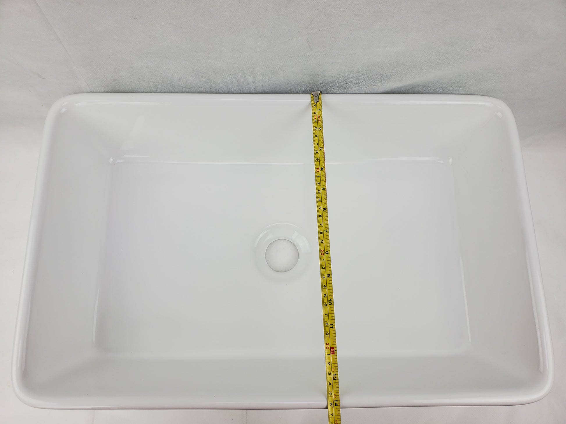 23-in. x 14.6-in. Rectangle Bathroom Vessel Sink White Enamel Glaze