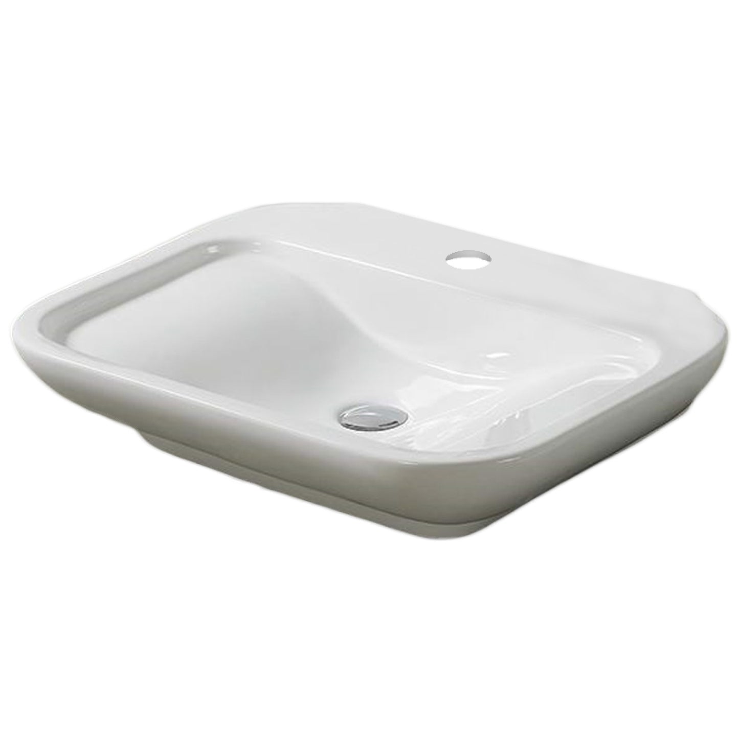25.6-in. x 17.7-in. Rectangle Bathroom Vessel Sink White Enamel Glaze
