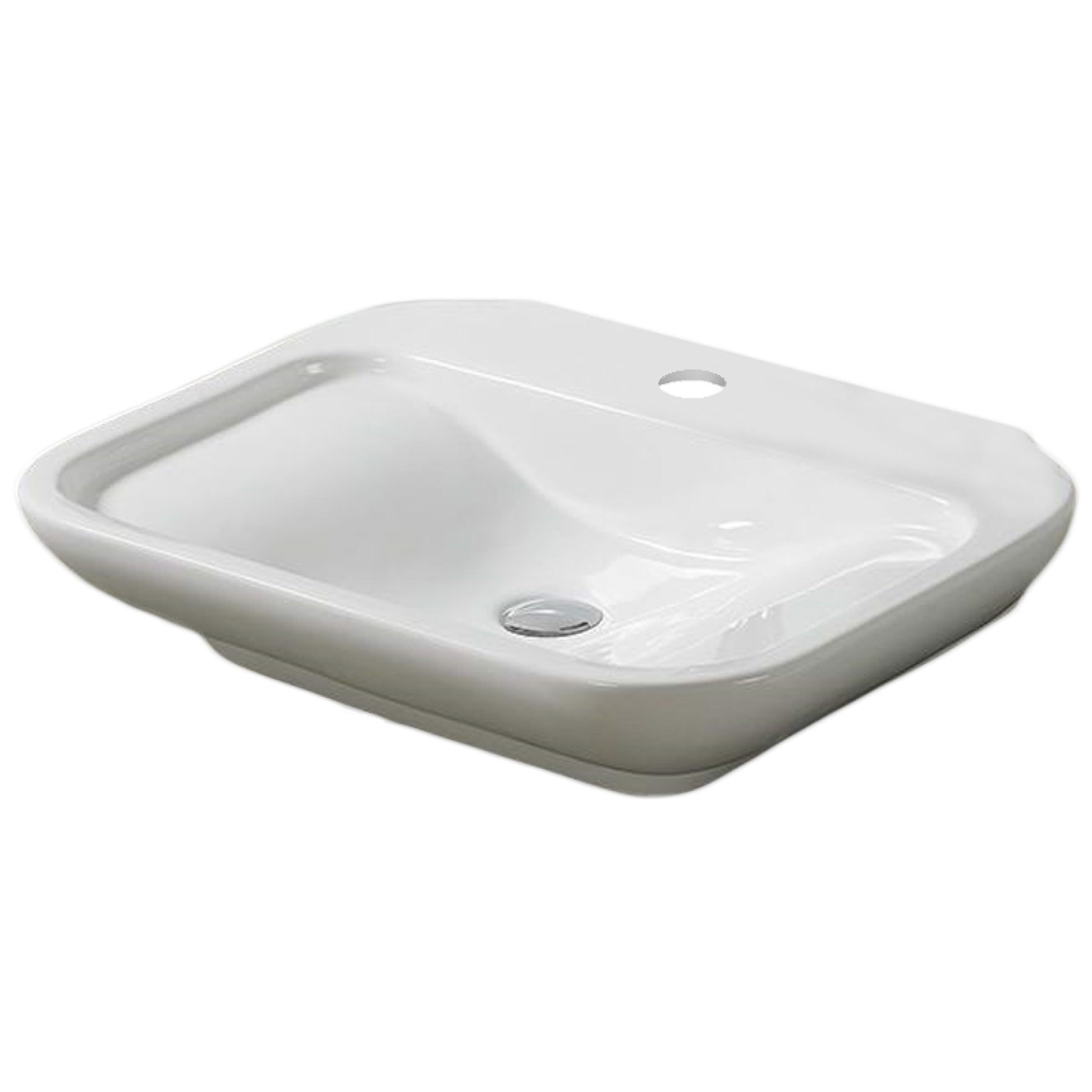 25.6-in. x 17.7-in. Rectangle Bathroom Vessel Sink White Enamel Glaze