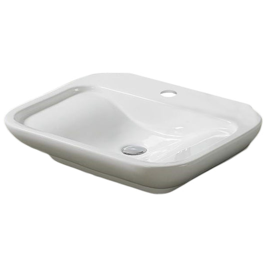 25.6-in. x 17.7-in. Rectangle Bathroom Vessel Sink White Enamel Glaze
