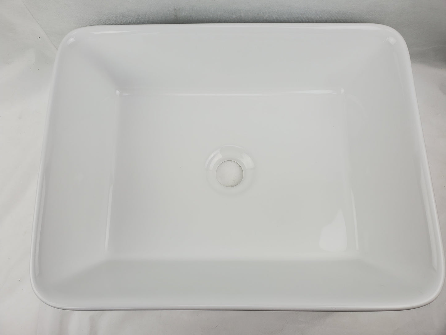 23.6-in. x 13.4-in. Rectangle Bathroom Vessel Sink White Enamel Glaze