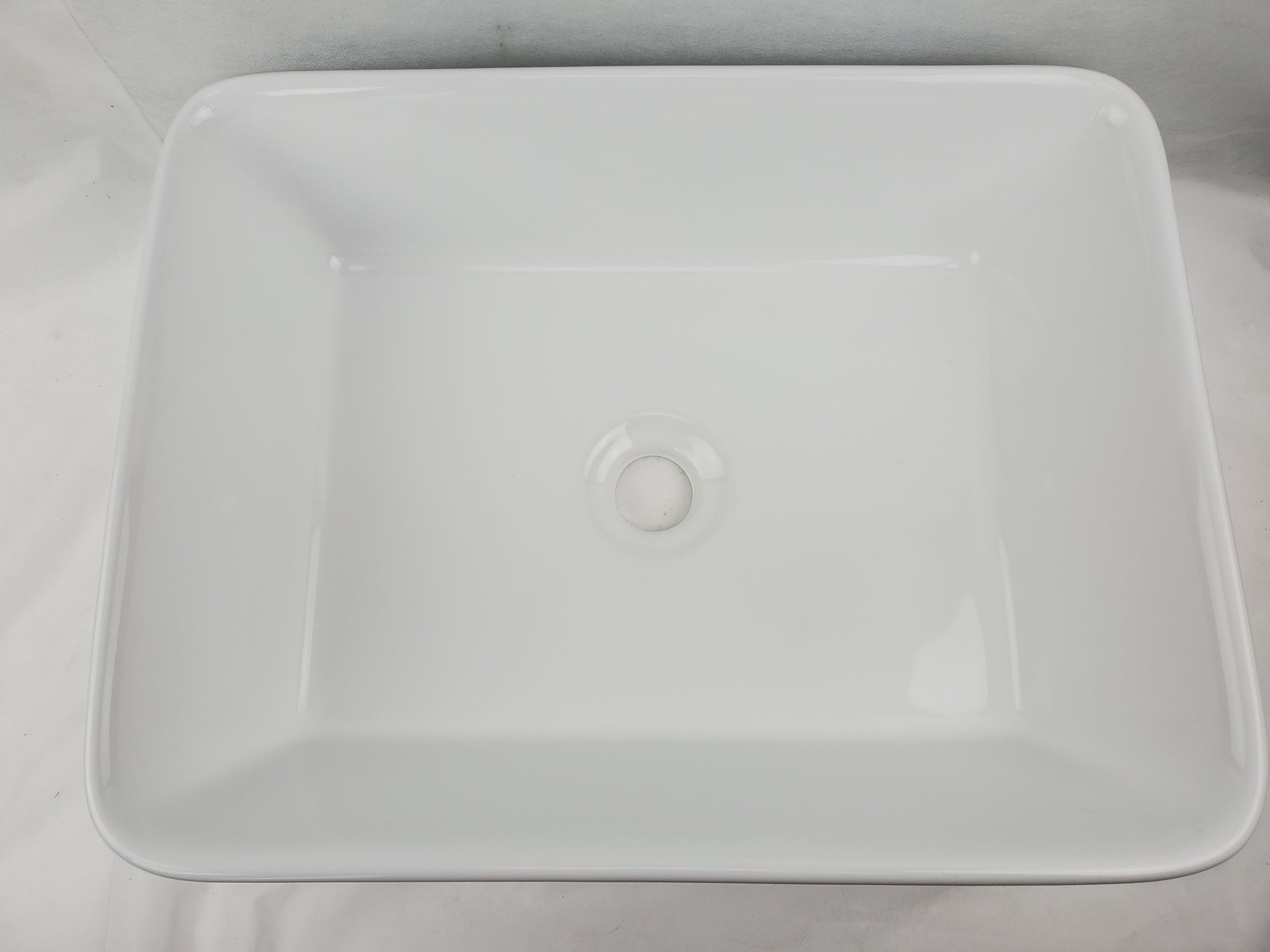 23.6-in. x 13.4-in. Rectangle Bathroom Vessel Sink White Enamel Glaze