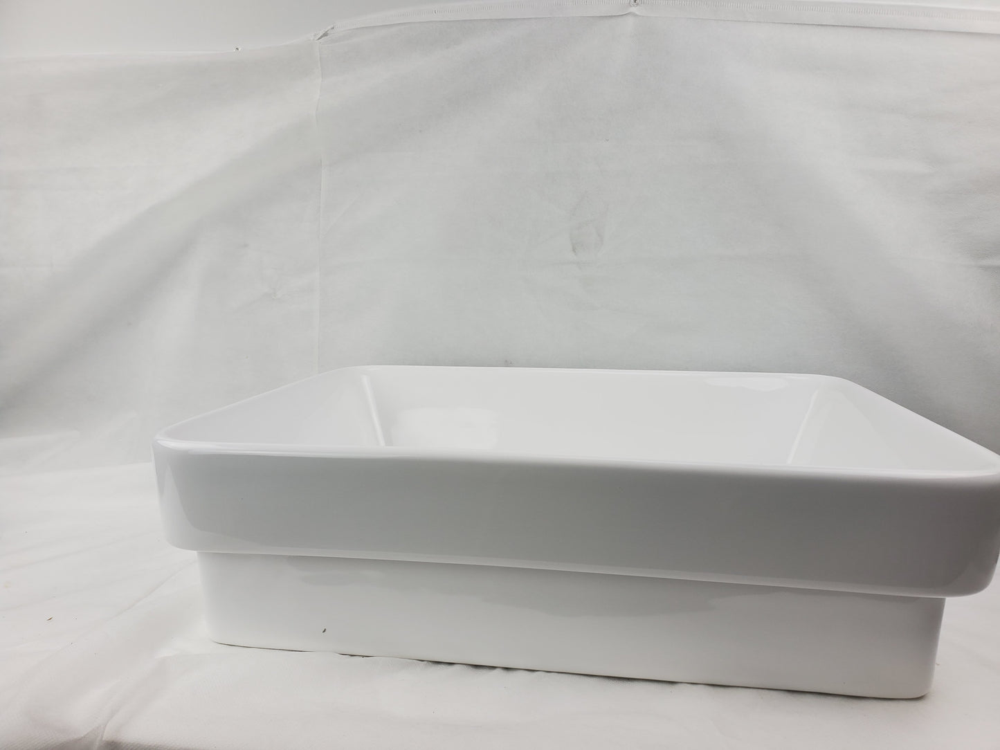 23.6-in. x 13.4-in. Rectangle Bathroom Vessel Sink White Enamel Glaze