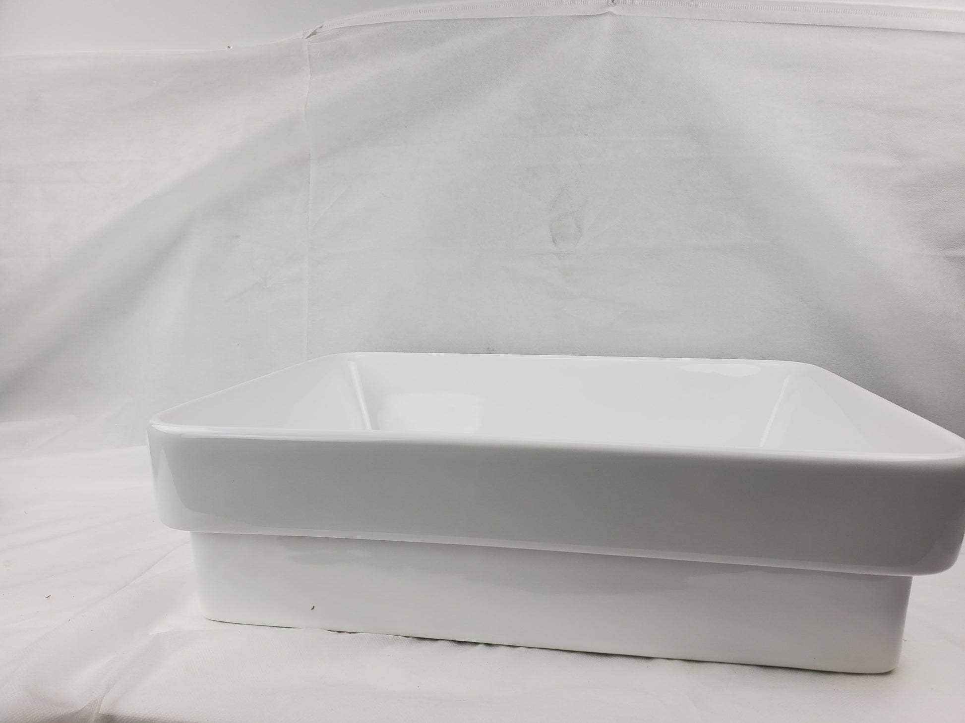 23.6-in. x 13.4-in. Rectangle Bathroom Vessel Sink White Enamel Glaze