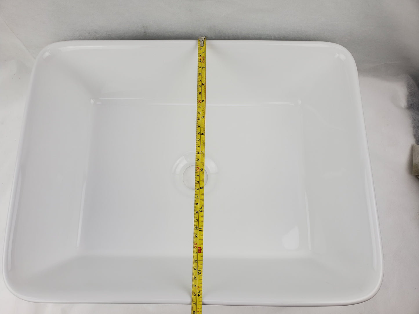 23.6-in. x 13.4-in. Rectangle Bathroom Vessel Sink White Enamel Glaze