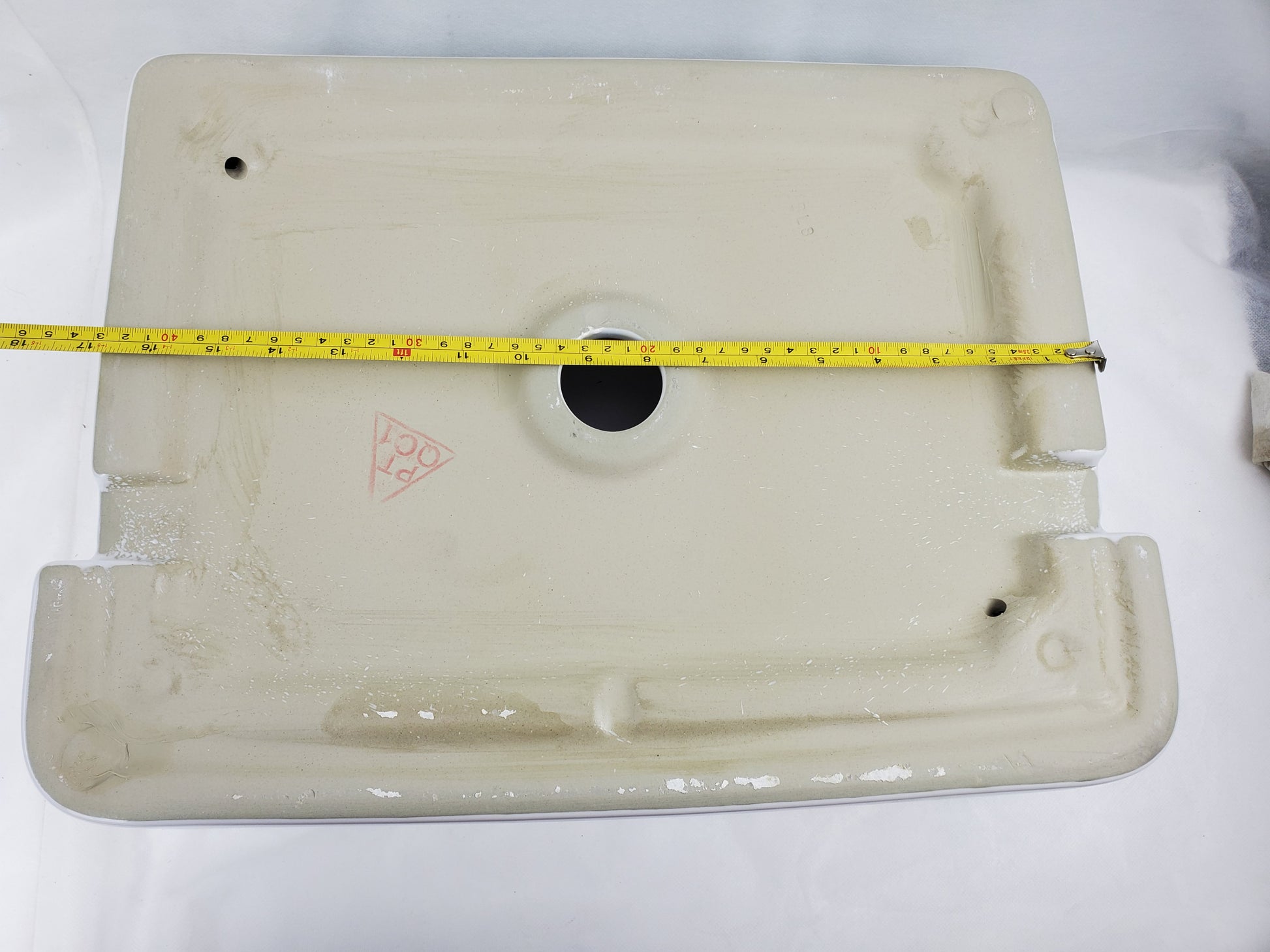 23.6-in. x 13.4-in. Rectangle Bathroom Vessel Sink White Enamel Glaze