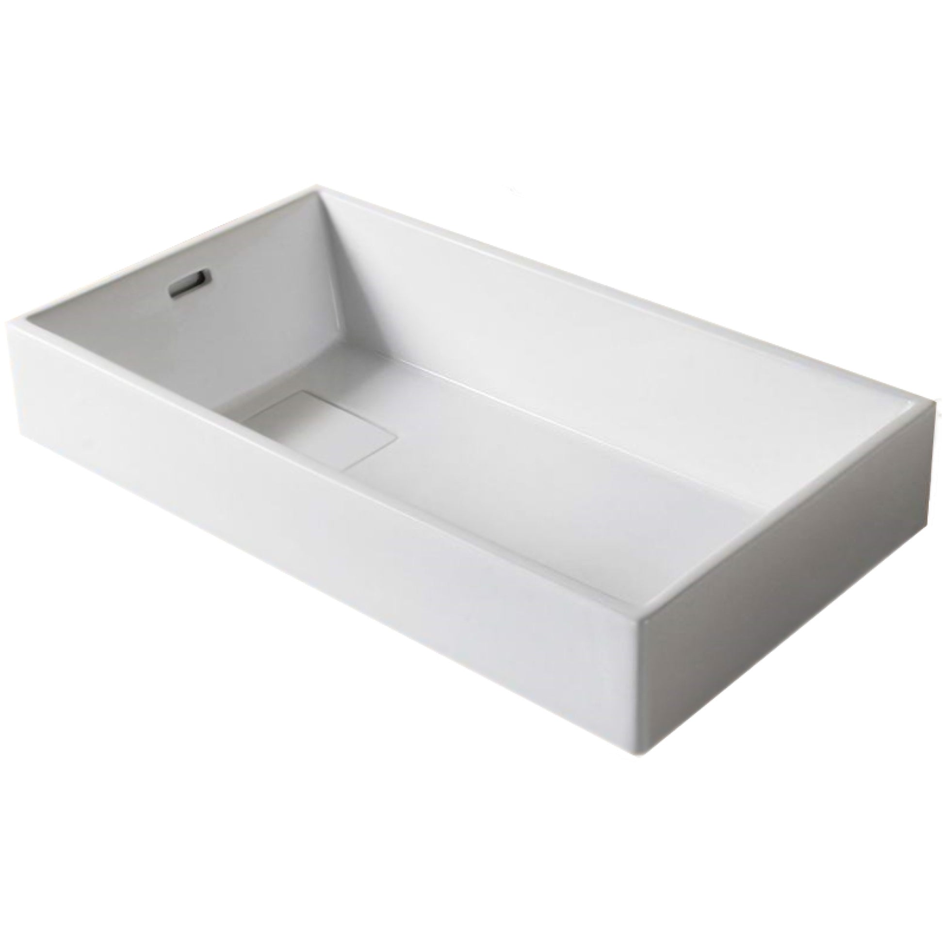 28-in. x 16-in. Rectangle Bathroom Vessel Sink White Enamel Glaze