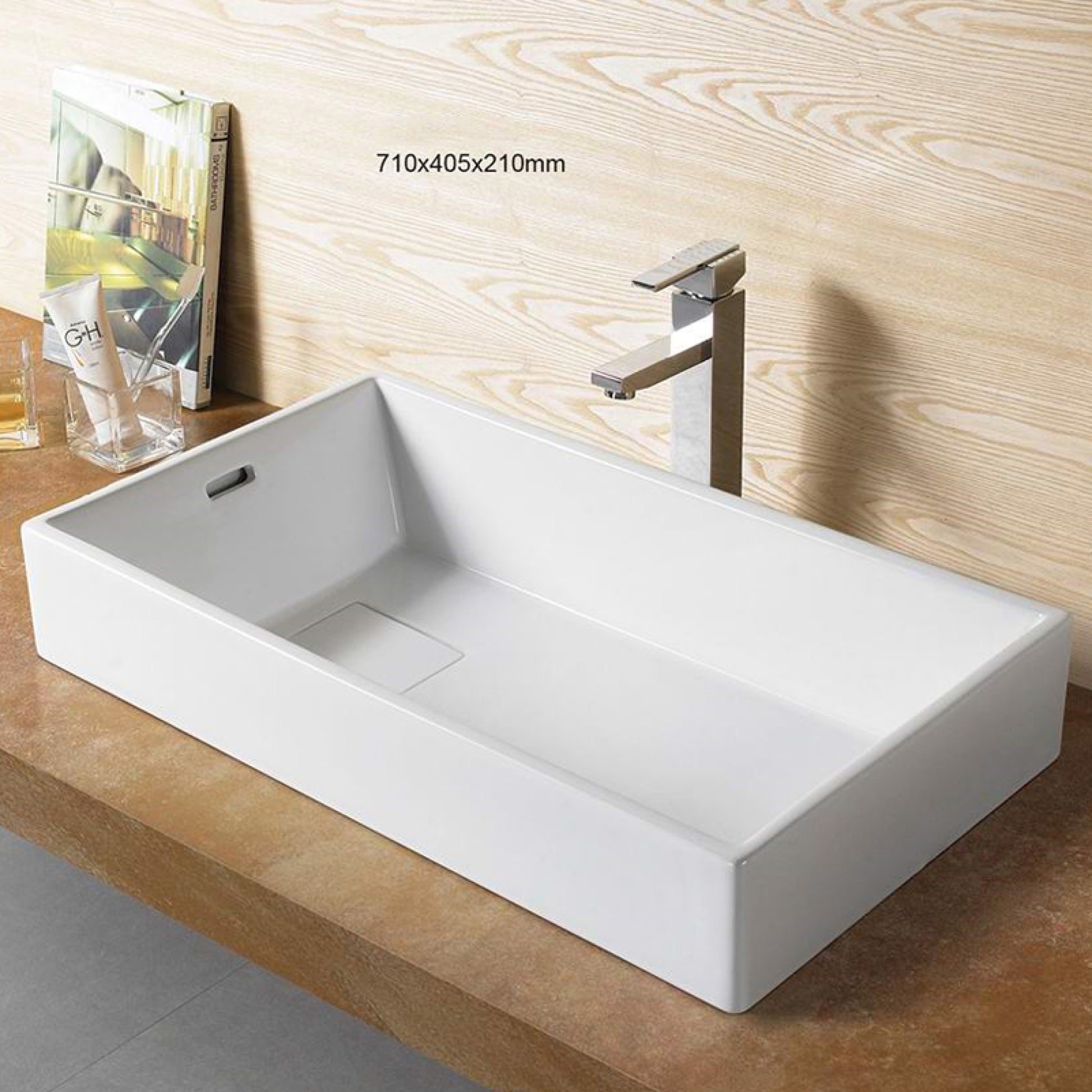 28-in. x 16-in. Rectangle Bathroom Vessel Sink White Enamel Glaze