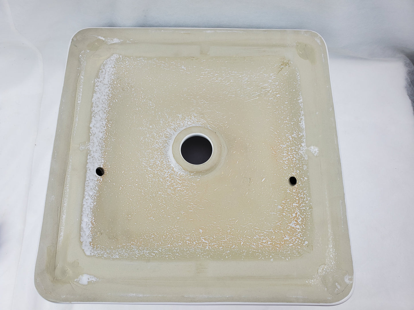 16.1-in. x 15.6-in. Rectangle Bathroom Vessel Sink White Enamel Glaze