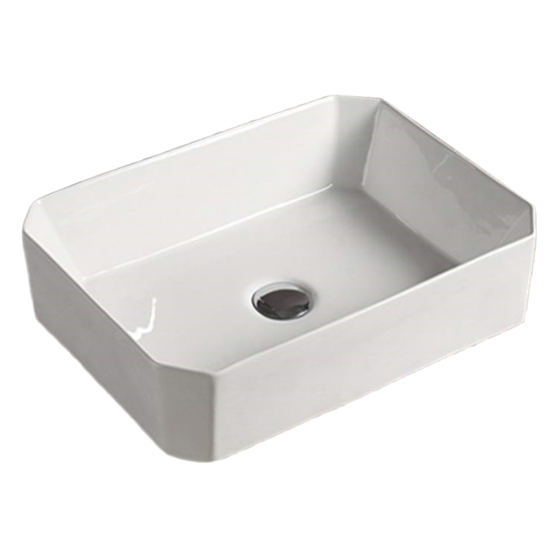 19.7-in. x 14.4-in. Rectangle Bathroom Vessel Sink White Enamel Glaze