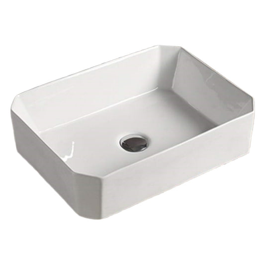 19.7-in. x 14.4-in. Rectangle Bathroom Vessel Sink White Enamel Glaze