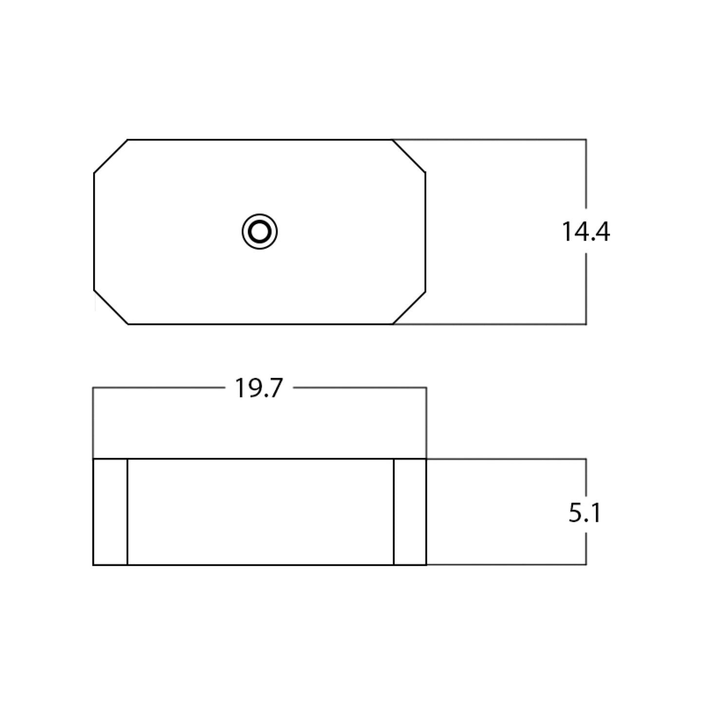 19.7-in. x 14.4-in. Rectangle Bathroom Vessel Sink White Enamel Glaze