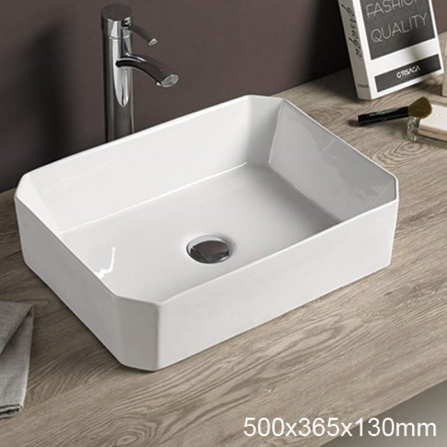 19.7-in. x 14.4-in. Rectangle Bathroom Vessel Sink White Enamel Glaze