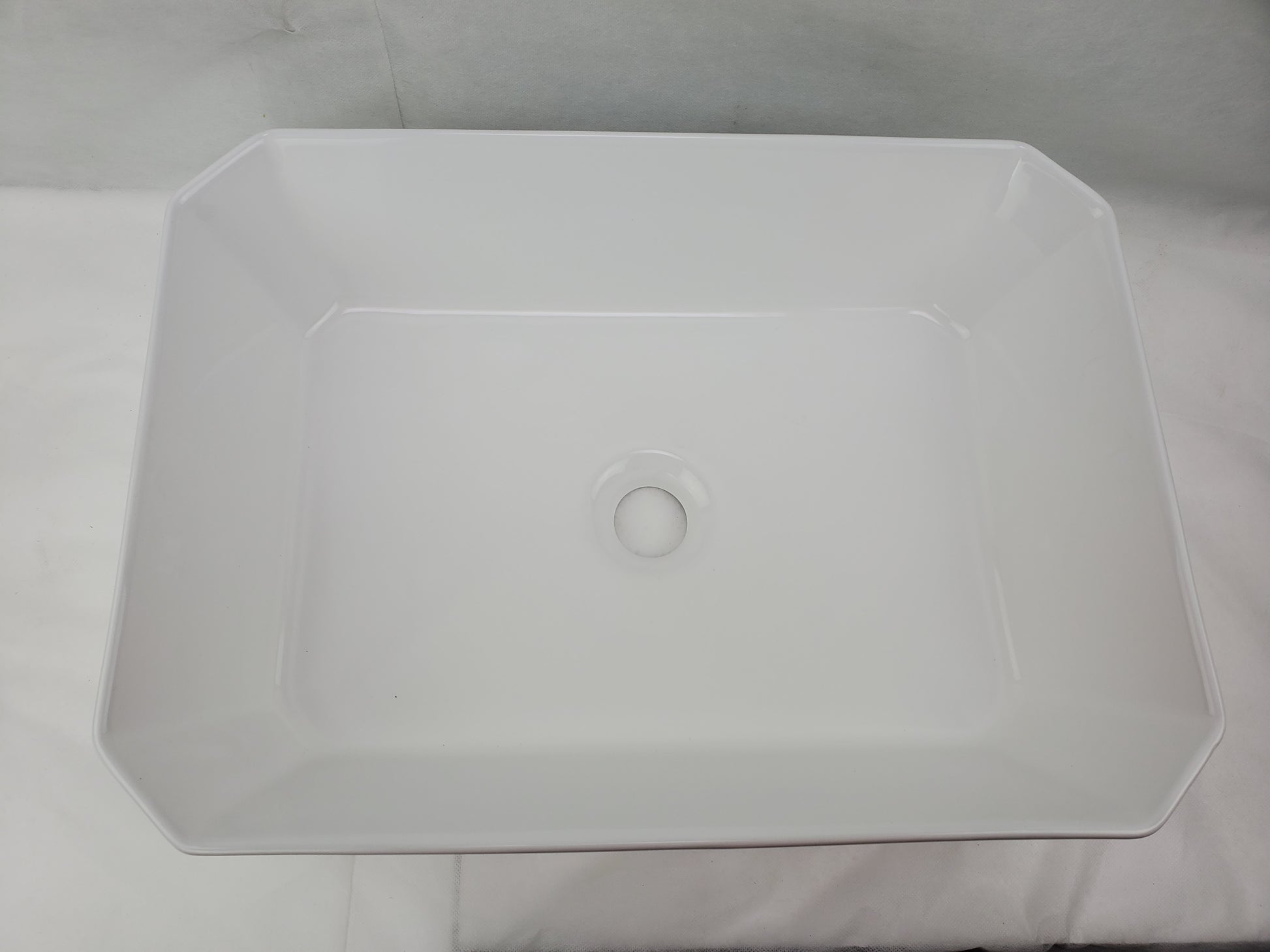 19.7-in. x 14.4-in. Rectangle Bathroom Vessel Sink White Enamel Glaze