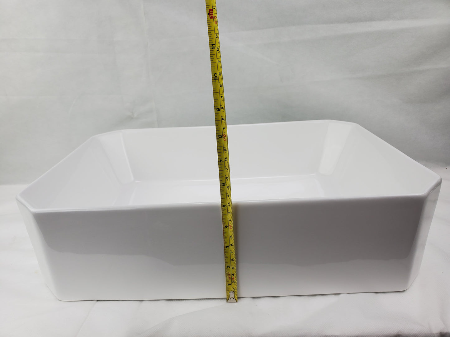 19.7-in. x 14.4-in. Rectangle Bathroom Vessel Sink White Enamel Glaze