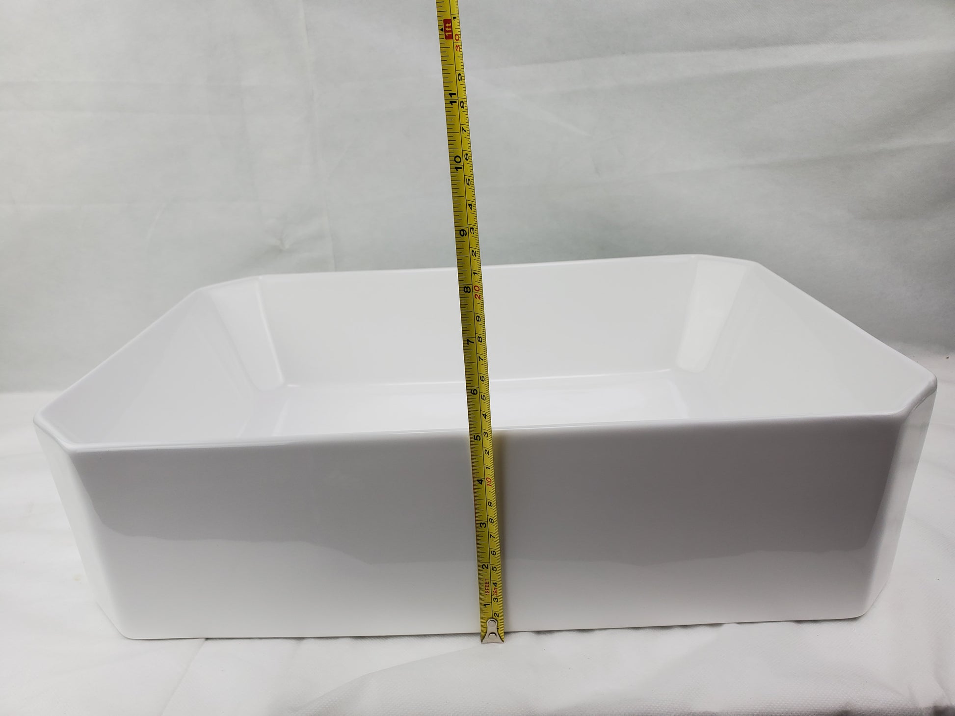 19.7-in. x 14.4-in. Rectangle Bathroom Vessel Sink White Enamel Glaze