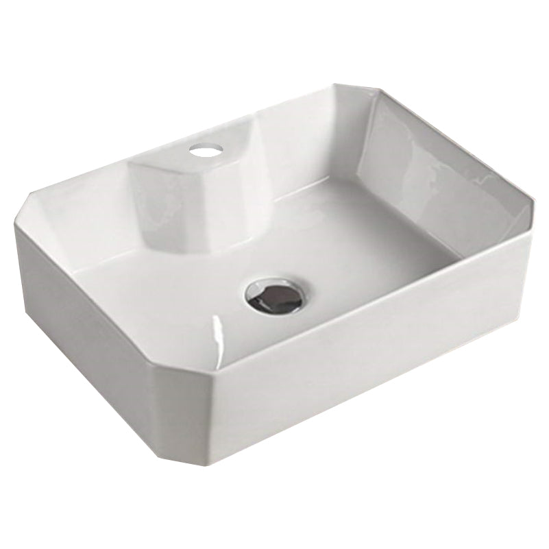 19.3-in. x 14.7-in. Rectangle Bathroom Vessel Sink White Enamel Glaze