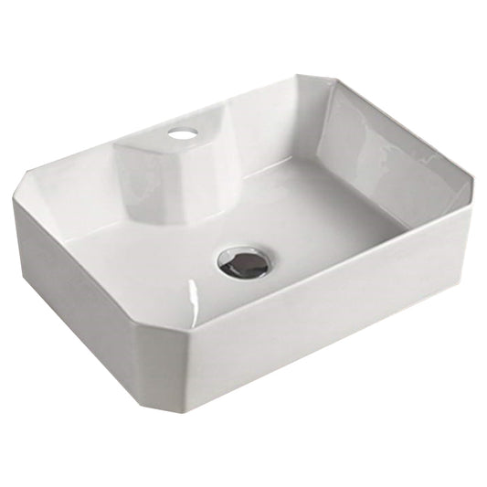 19.3-in. x 14.7-in. Rectangle Bathroom Vessel Sink White Enamel Glaze
