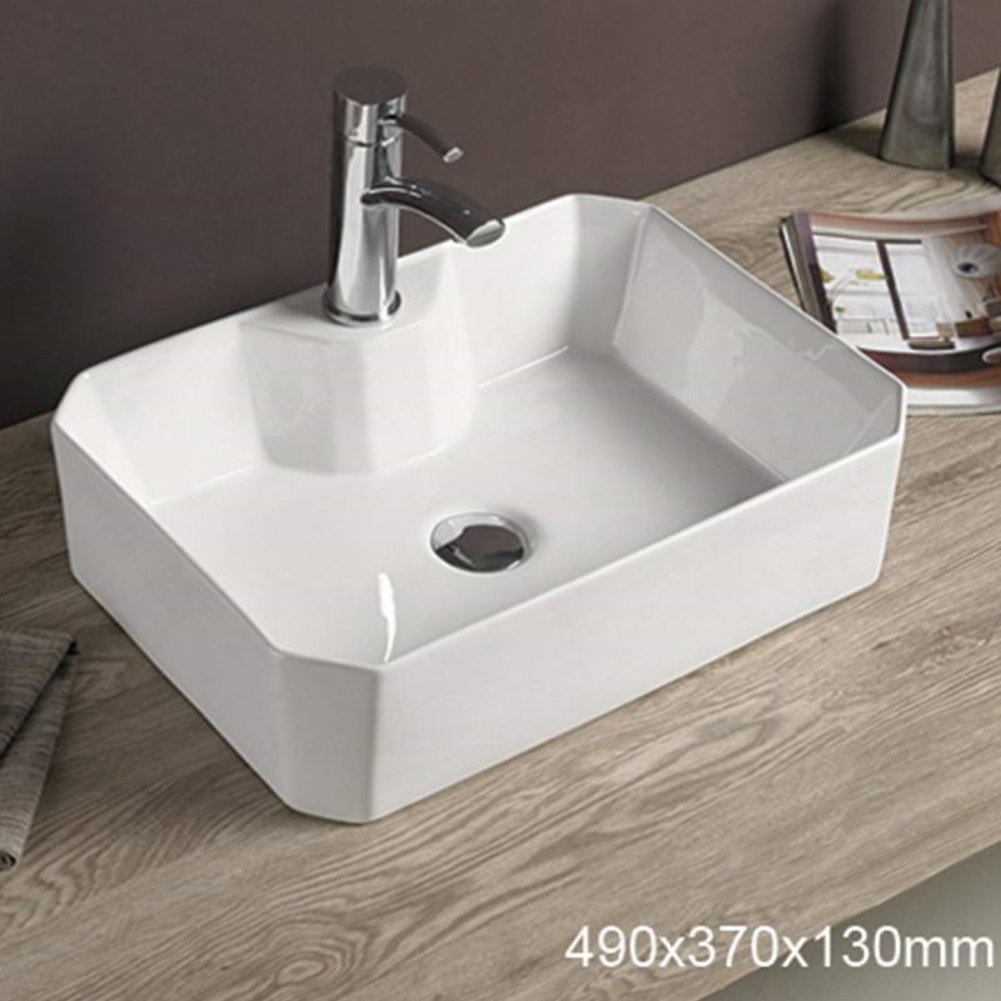 19.3-in. x 14.7-in. Rectangle Bathroom Vessel Sink White Enamel Glaze