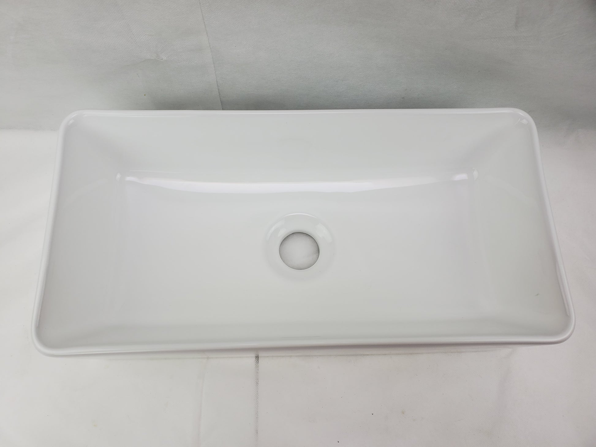 23.8-in. x 15-in. Rectangle Bathroom Vessel Sink White Enamel Glaze