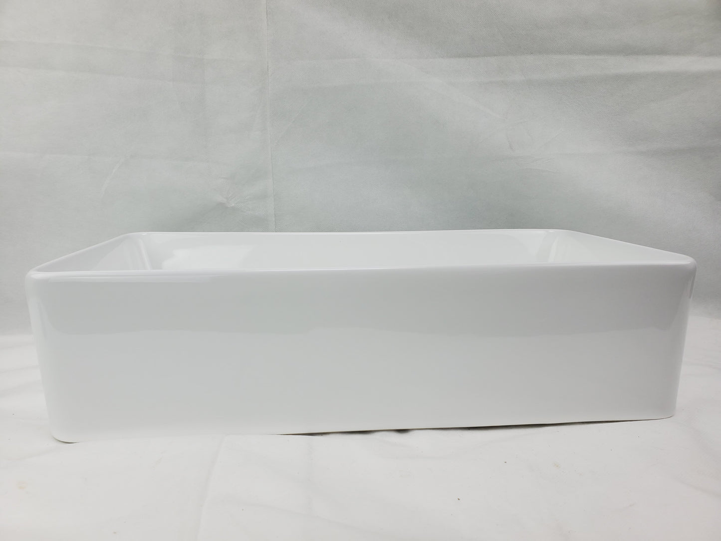 23.8-in. x 15-in. Rectangle Bathroom Vessel Sink White Enamel Glaze