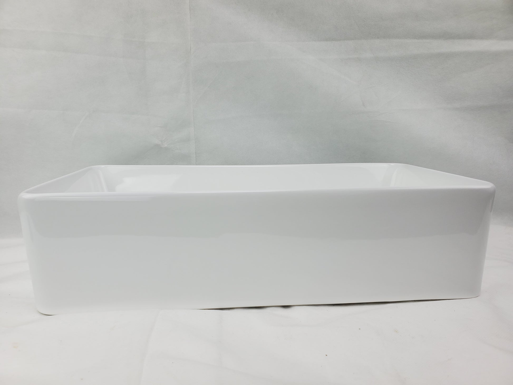 23.8-in. x 15-in. Rectangle Bathroom Vessel Sink White Enamel Glaze