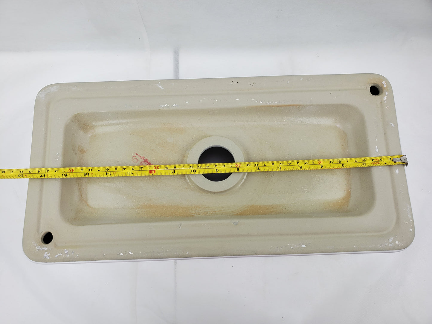 23.8-in. x 15-in. Rectangle Bathroom Vessel Sink White Enamel Glaze