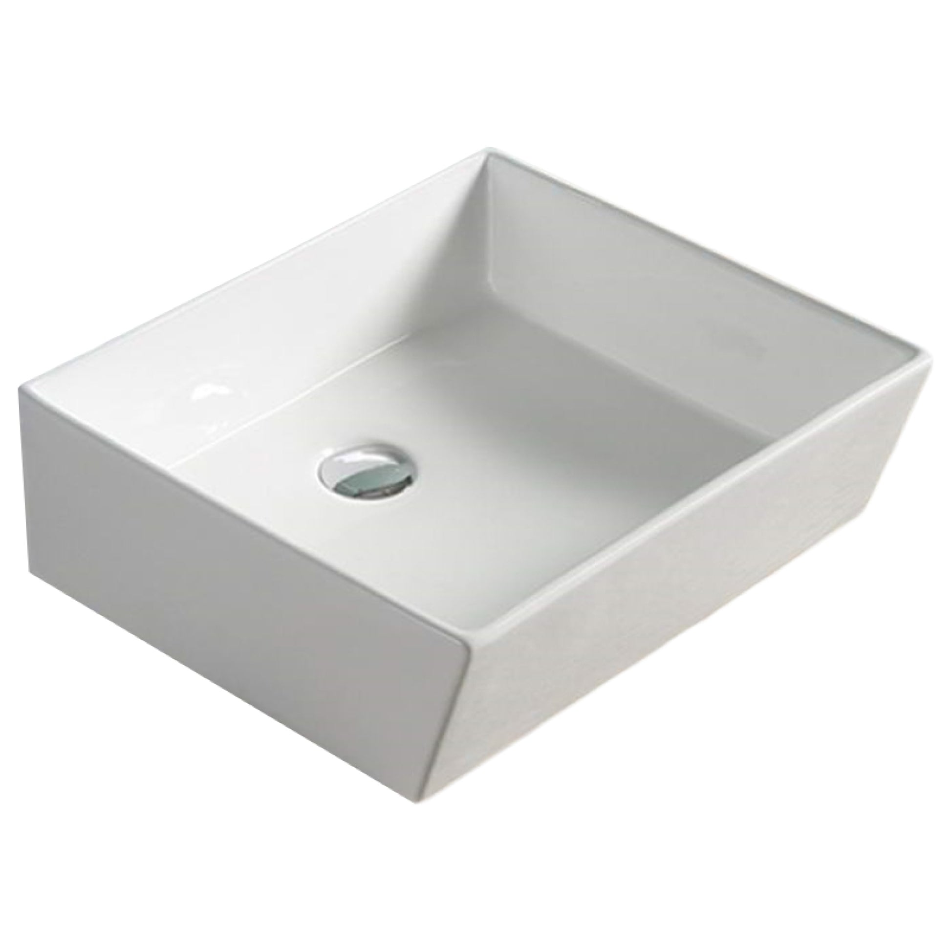 18.3-in. x 15.9-in. Rectangle Bathroom Vessel Sink White Enamel Glaze