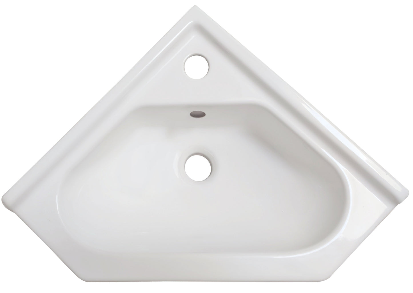 21.5-in. x 15.25-in. V-Shape Bathroom Vessel Sink White Enamel Glaze