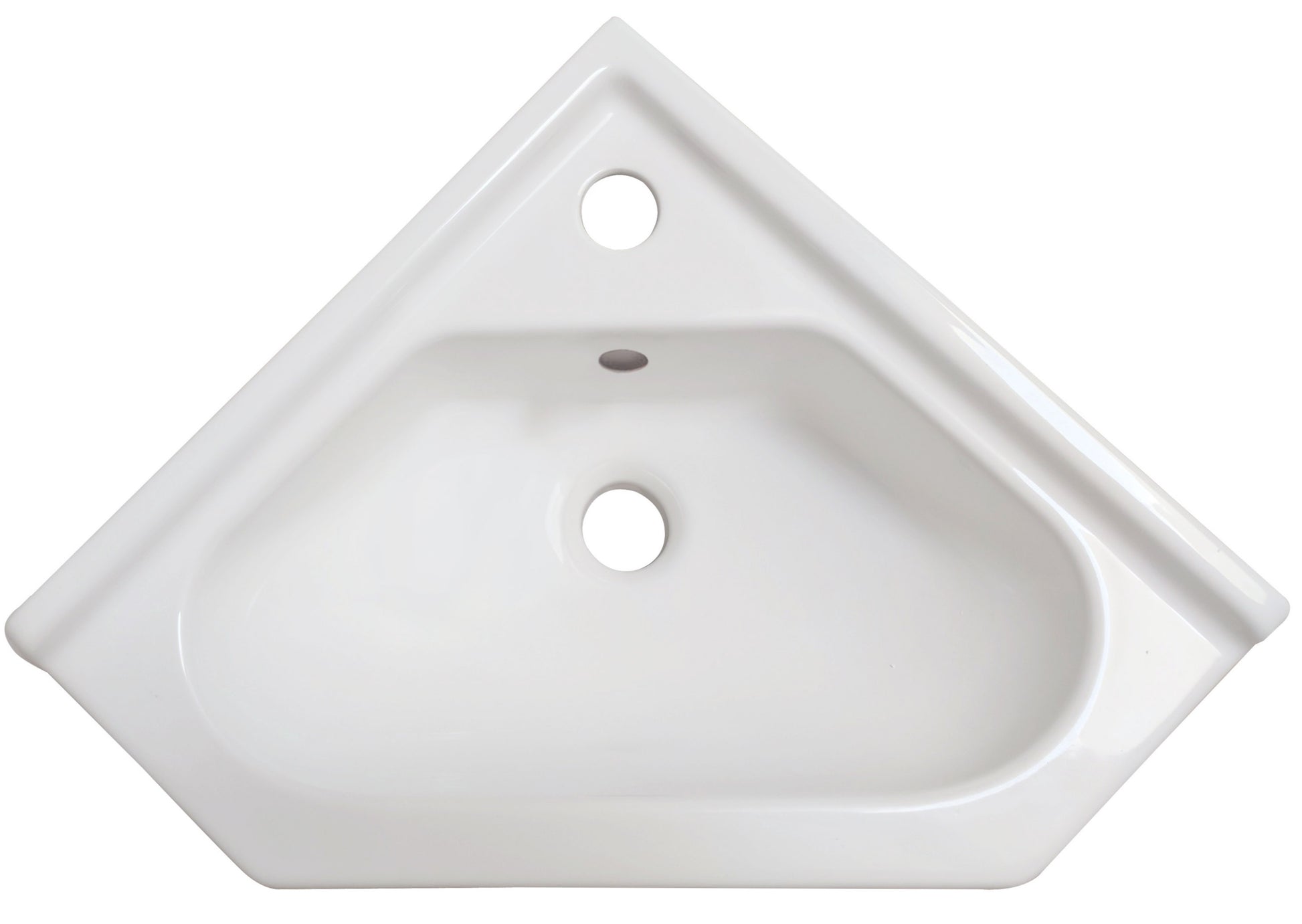 21.5-in. x 15.25-in. V-Shape Bathroom Vessel Sink White Enamel Glaze