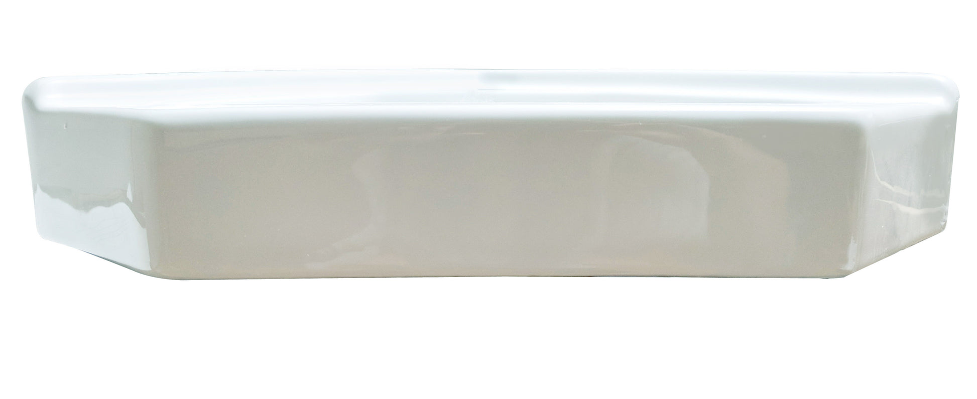 21.5-in. x 15.25-in. V-Shape Bathroom Vessel Sink White Enamel Glaze