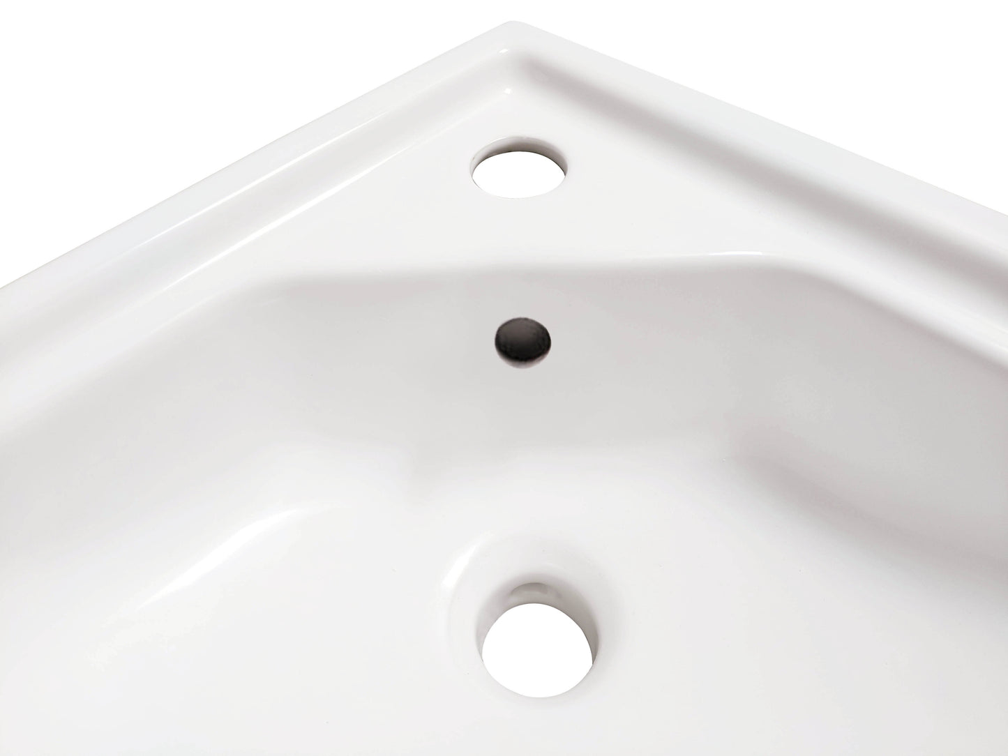 21.5-in. x 15.25-in. V-Shape Bathroom Vessel Sink White Enamel Glaze