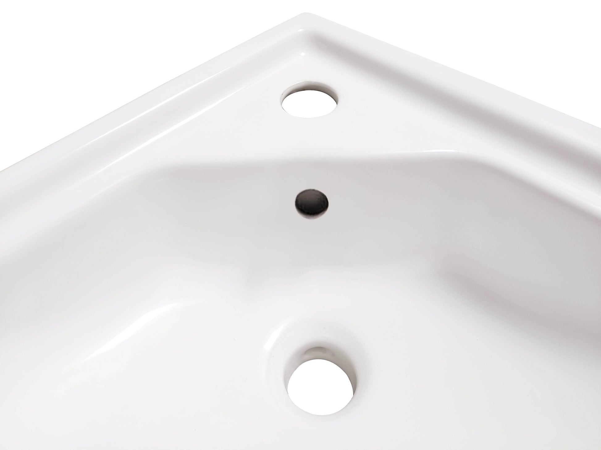 21.5-in. x 15.25-in. V-Shape Bathroom Vessel Sink White Enamel Glaze