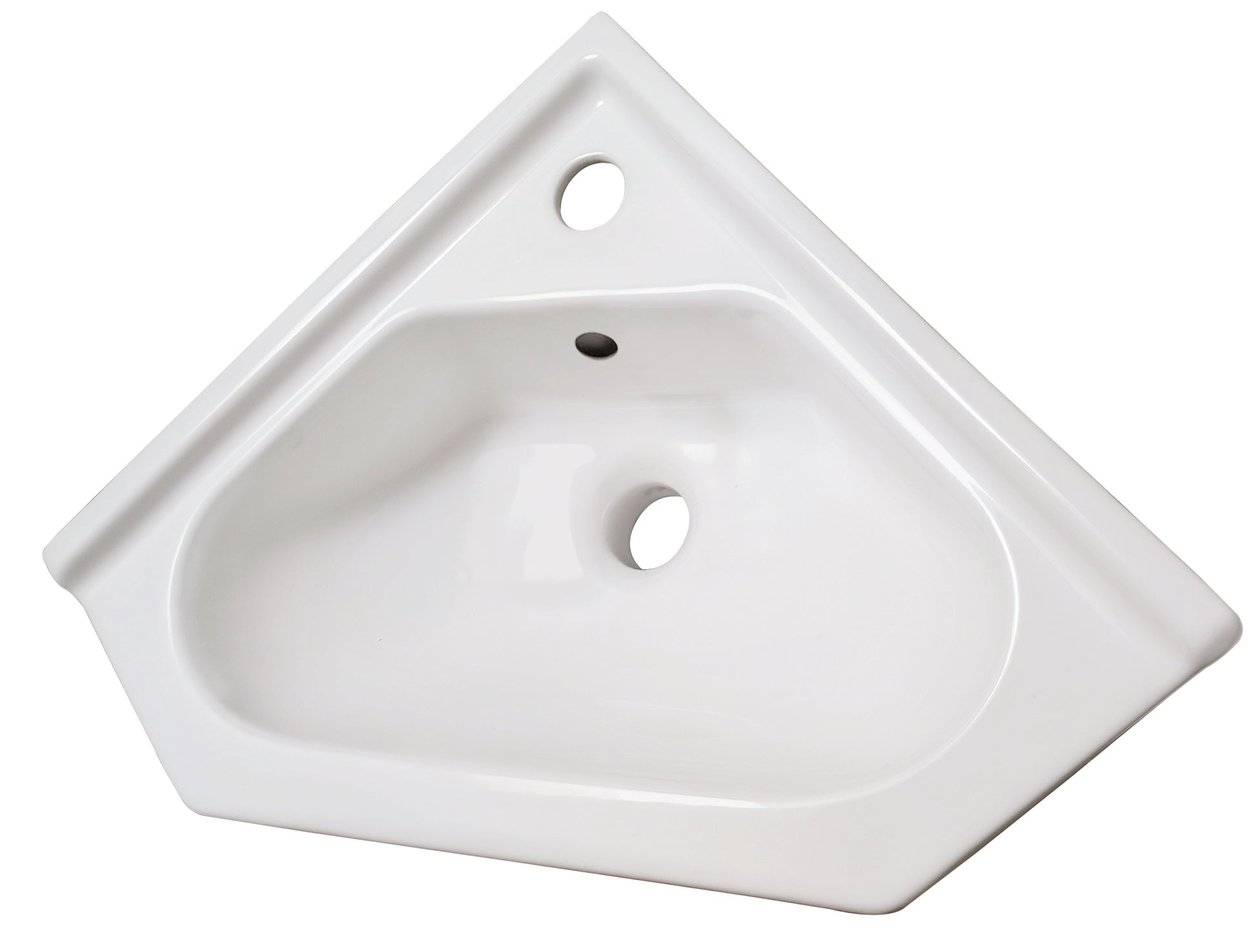 21.5-in. x 15.25-in. V-Shape Bathroom Vessel Sink White Enamel Glaze