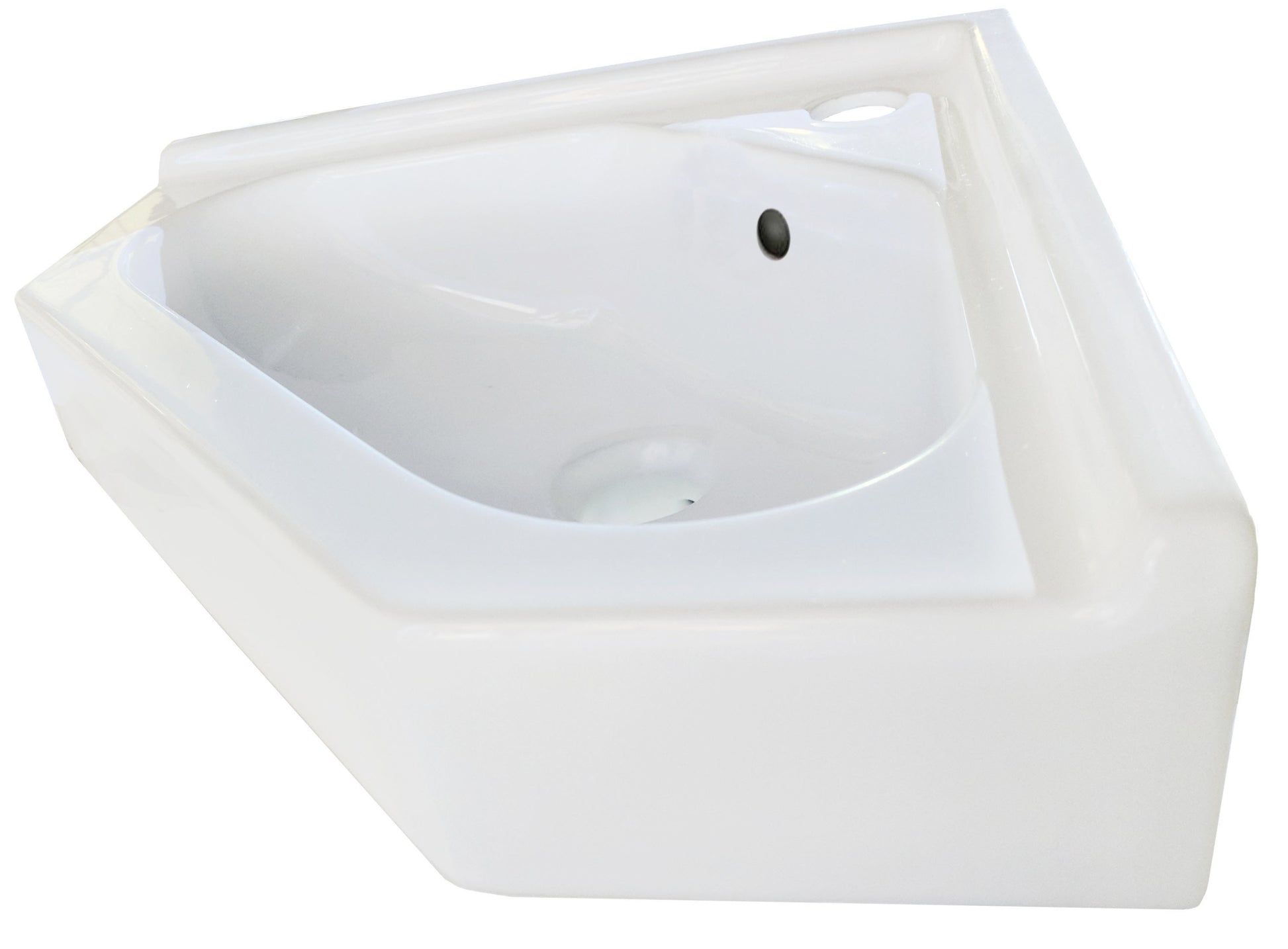 21.5-in. x 15.25-in. V-Shape Bathroom Vessel Sink White Enamel Glaze