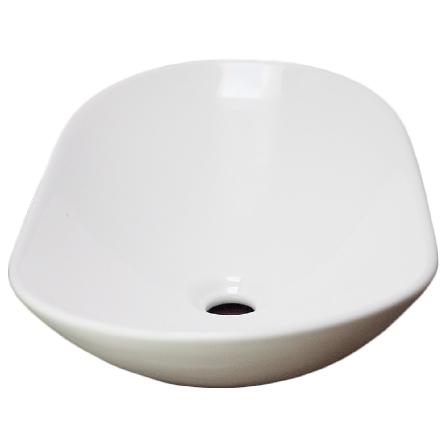 24.2-in. x 14.2-in. Oval Bathroom Vessel Sink White Enamel Glaze