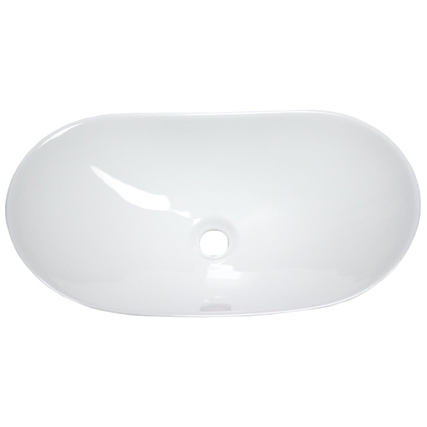 24.2-in. x 14.2-in. Oval Bathroom Vessel Sink White Enamel Glaze