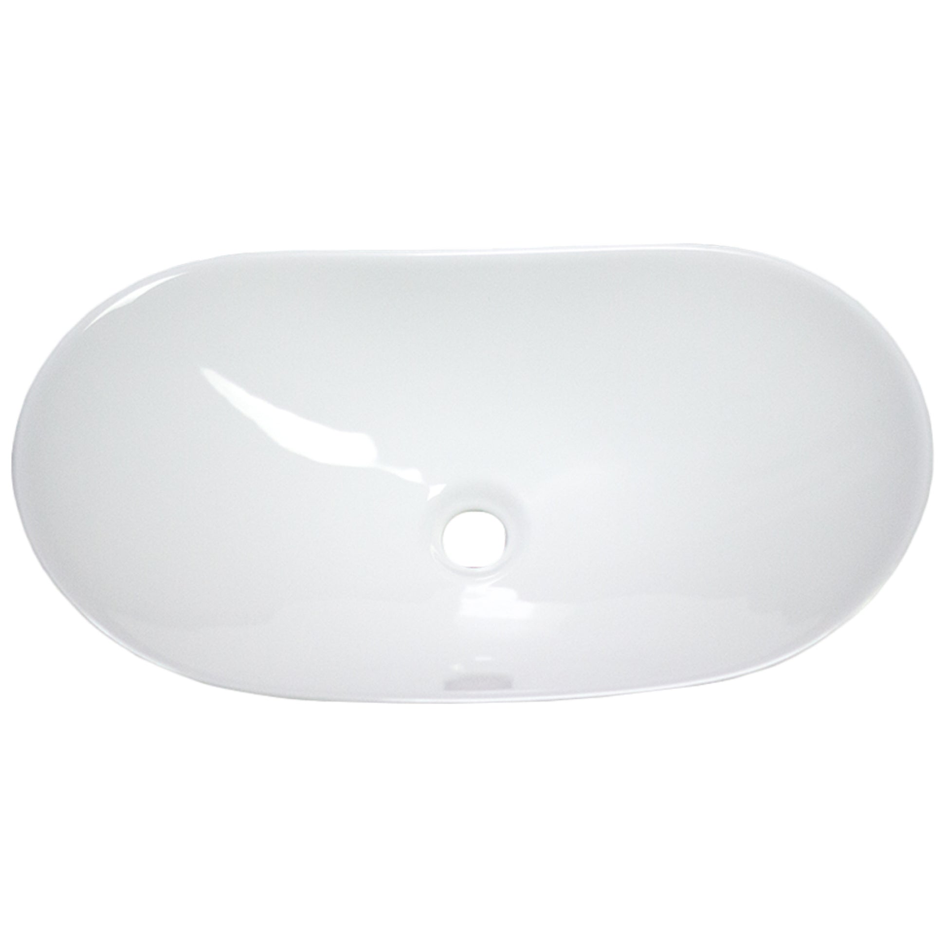 24.2-in. x 14.2-in. Oval Bathroom Vessel Sink White Enamel Glaze