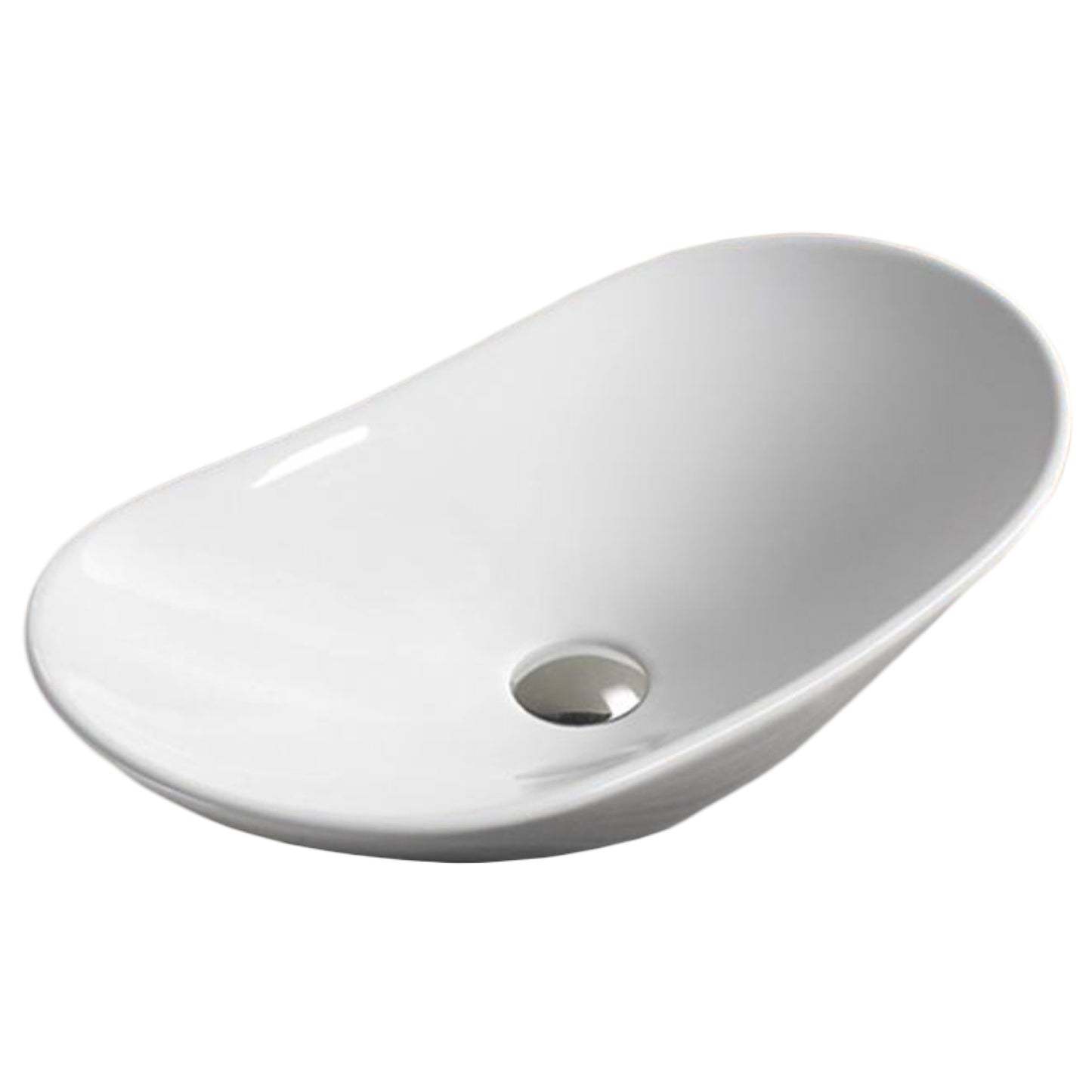 28.5-in. x 14.6-in. Oval Bathroom Vessel Sink White Enamel Glaze