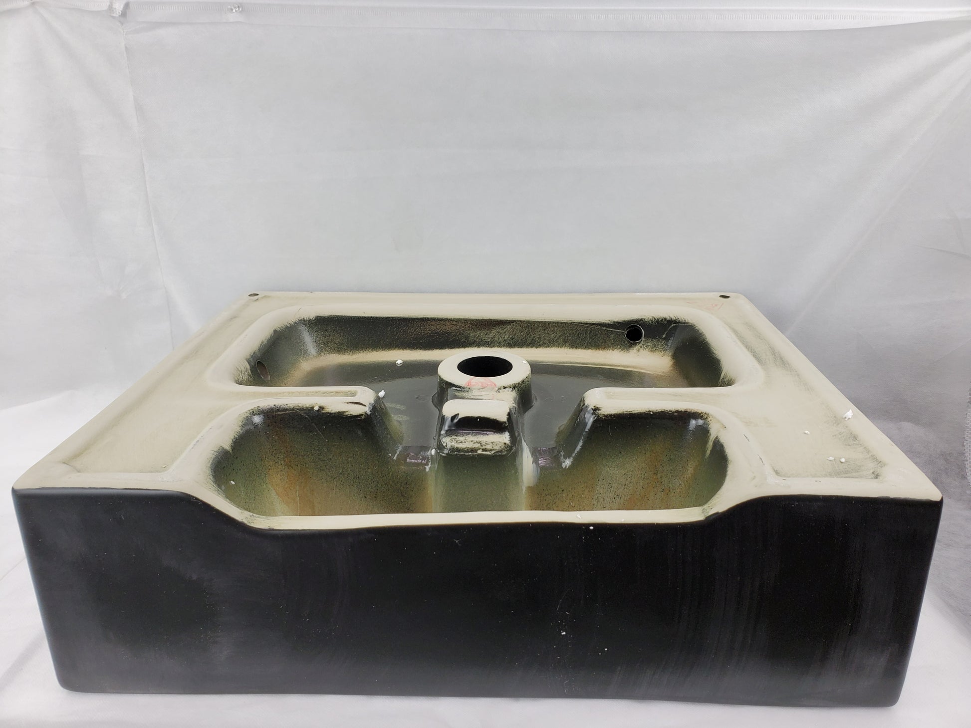 20.9-in. x 16.5-in. Rectangle Bathroom Vessel Sink Black Enamel Glaze