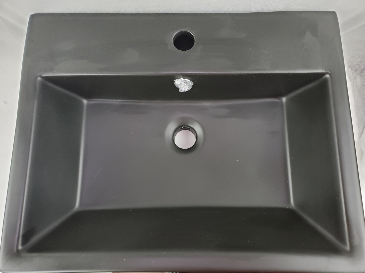 20.9-in. x 16.5-in. Rectangle Bathroom Vessel Sink Black Enamel Glaze